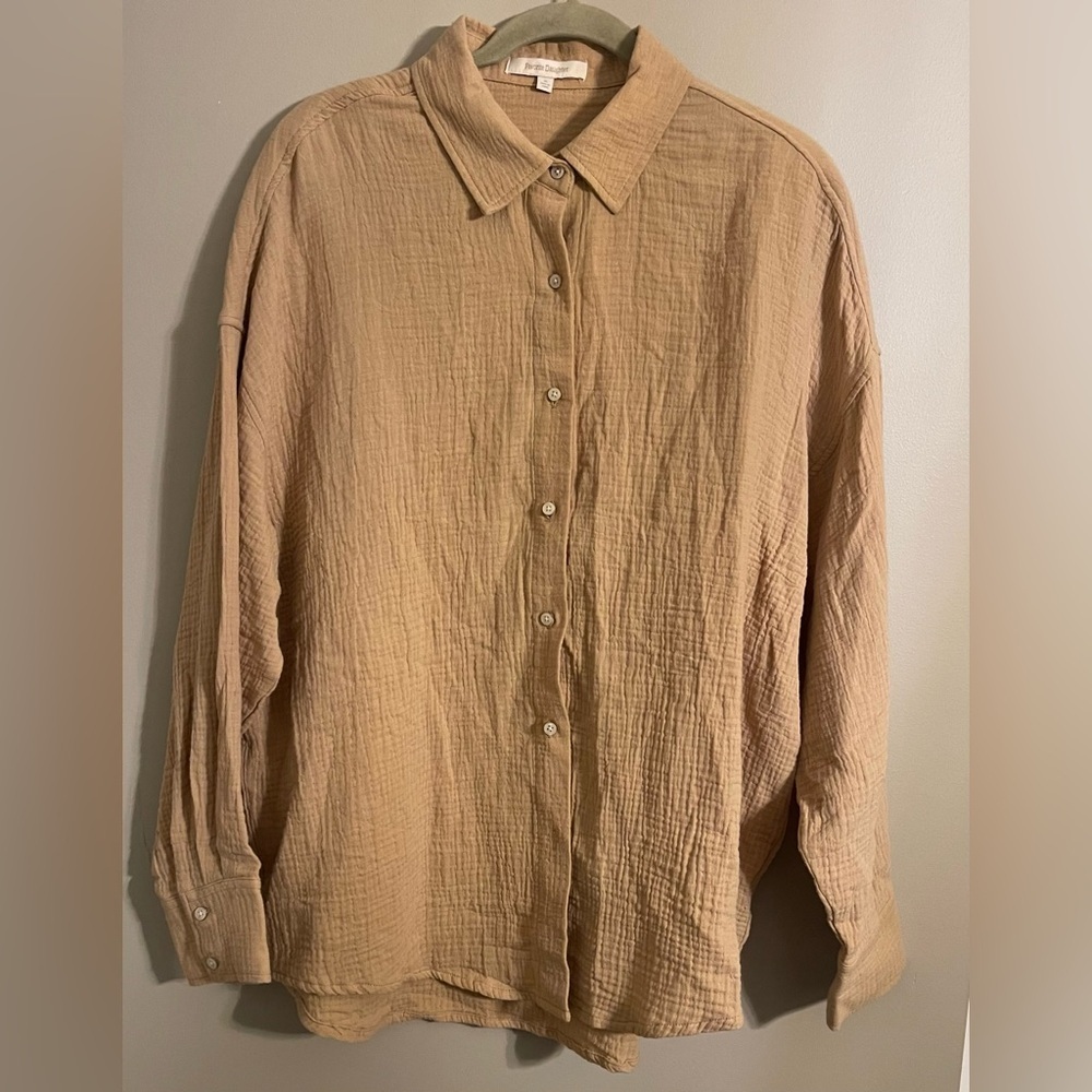 Favorite Daughter The Ex Boyfriend Tan Button Down Shirt